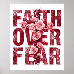 Faith over Fear Christian Poster