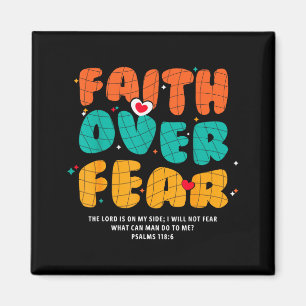 Faith Over Fear Christian Religious Groovy Men Wom Magnet