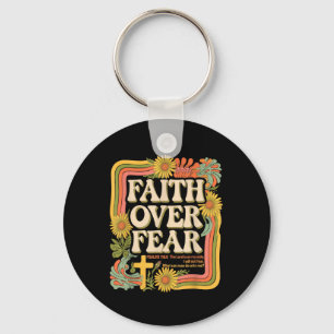 Faith Over Fear Christian Retro Floral 70s Shirt W Keychain