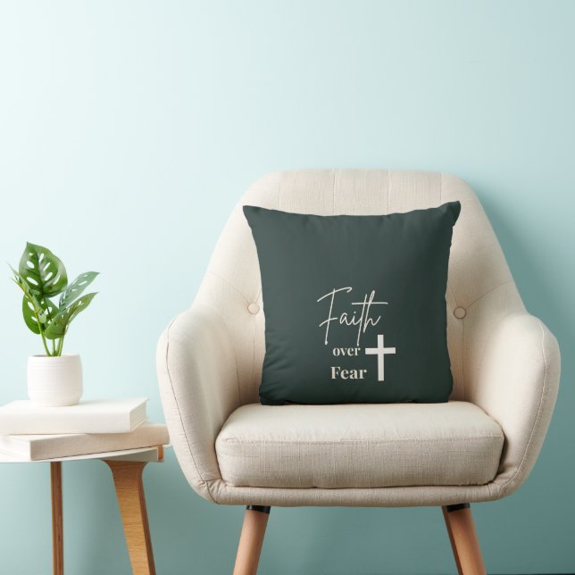 Faith Over Fear Christian Throw Pillow (Chair)