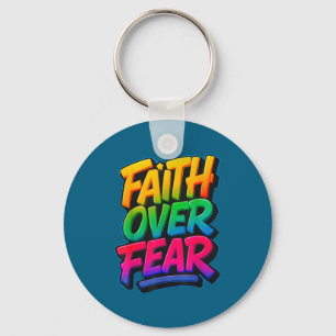 Faith Over Fear Christian Women Men Insrational Gr Keychain