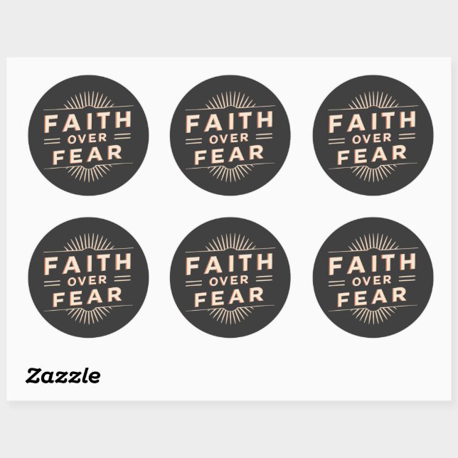 Faith Over Fear Classic Round Sticker (Sheet)