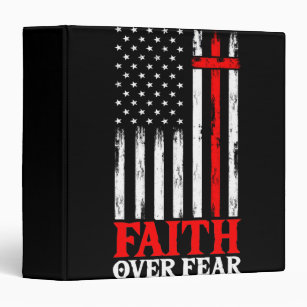 Faith Over Fear Cool Christian Flag Cross Binder