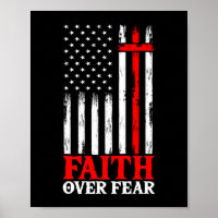 Faith Over Fear Cool Christian Flag Cross