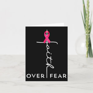 Faith Over Fear Cross Pink Ribbon Breast Cancer Aw Card