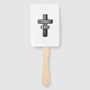 Faith Over Fear Cross Vintage Engraving Shirt (1) Hand Fan