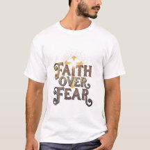 "Faith Over Fear" Decorative Typography with Cross