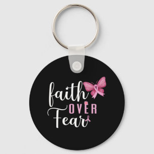 Faith Over Fear Fighter Breast Cancer Awareness Pi Keychain