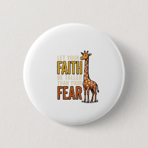 Faith Over Fear Giraffe Vintage Christian Shirt_1 2 Inch Round Button