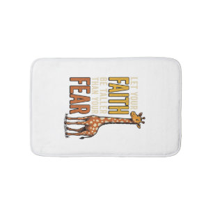 Faith Over Fear Giraffe Vintage Christian Shirt_1 Bath Mat