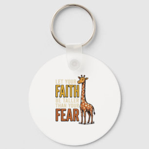 Faith Over Fear Giraffe Vintage Christian Shirt_1 Keychain