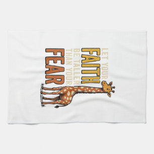 Faith Over Fear Giraffe Vintage Christian Shirt_1 Kitchen Towel