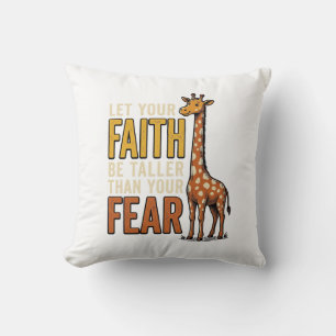 Faith Over Fear Giraffe Vintage Christian Shirt_1 Throw Pillow