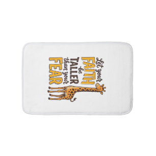 Faith Over Fear Giraffe Vintage Christian Shirt De Bath Mat
