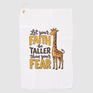 Faith Over Fear Giraffe Vintage Christian Shirt De Golf Towel