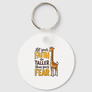 Faith Over Fear Giraffe Vintage Christian Shirt De Keychain