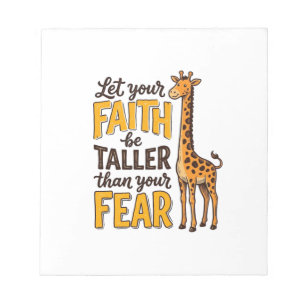 Faith Over Fear Giraffe Vintage Christian Shirt De Notepad