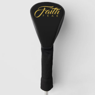 Faith Over Fear Gold and Black Golf Head Cover