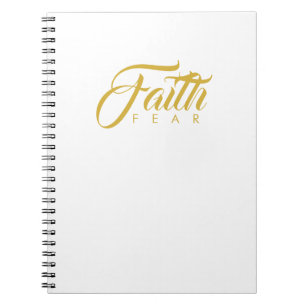 Faith Over Fear Gold and White Notebook