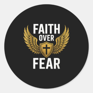 Faith Over Fear Gold Classic Round Sticker