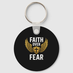 Faith Over Fear Gold Keychain