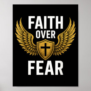 Faith Over Fear Gold  Poster