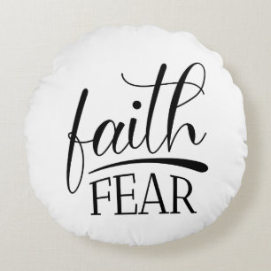 Faith Over Fear Gospel Graphics Famous Christian Round Pillow