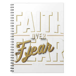 Faith Over Fear Gym Shirt   Christian Workout Moti Notebook