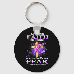 Faith Over Fear Heimers Awareness Support Christia Keychain
