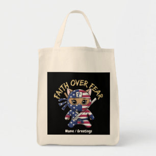 Faith Over Fear Inspirational Christian Customized Tote Bag