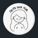 Faith Over Fear Inspirational Magnet<br><div class="desc">This minimalist “Faith Over Fear” magnet features a simple line drawing and a calming message that inspires strength and trust. The clean doodle style makes it a subtle yet meaningful piece for your refrigerator, workspace, or any magnetic surface. Perfect for anyone who appreciates minimalist design, inspirational quotes, and simple artwork....</div>
