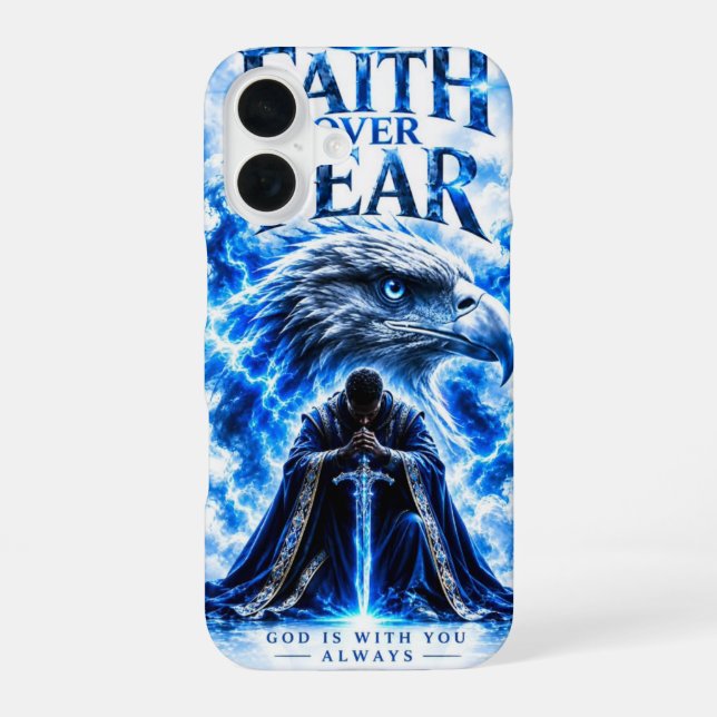 Faith Over Fear iPhone 16 Case (Back)
