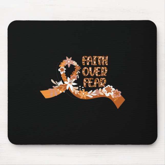 Faith Over Fear Leopard Leukaemia Awareness Warrio Mouse Pad (Front)