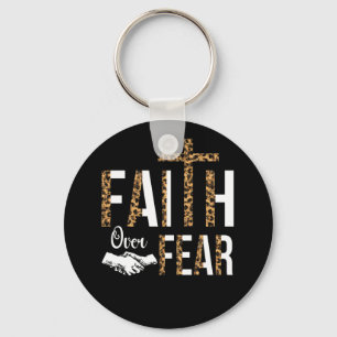 Faith Over Fear Letters Christian Faith Cross Keychain