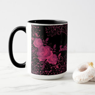 Faith Over Fear, Pink Roses Mug