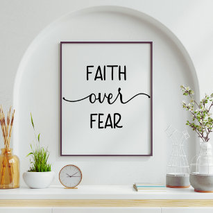 Faith Over Fear Religious Poster