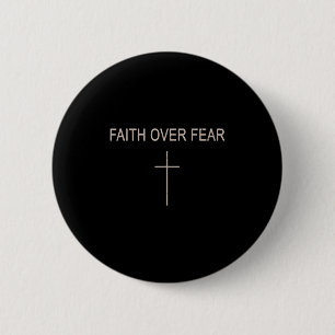 Faith Over Fear Subtle Christian Minimalist Religi 2 Inch Round Button