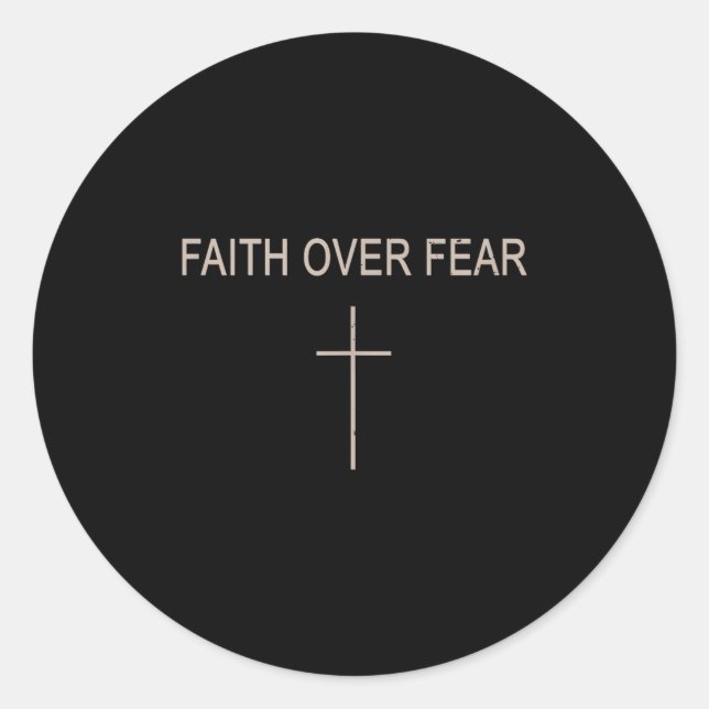 Faith Over Fear Subtle Christian Minimalist Religi Classic Round Sticker (Front)