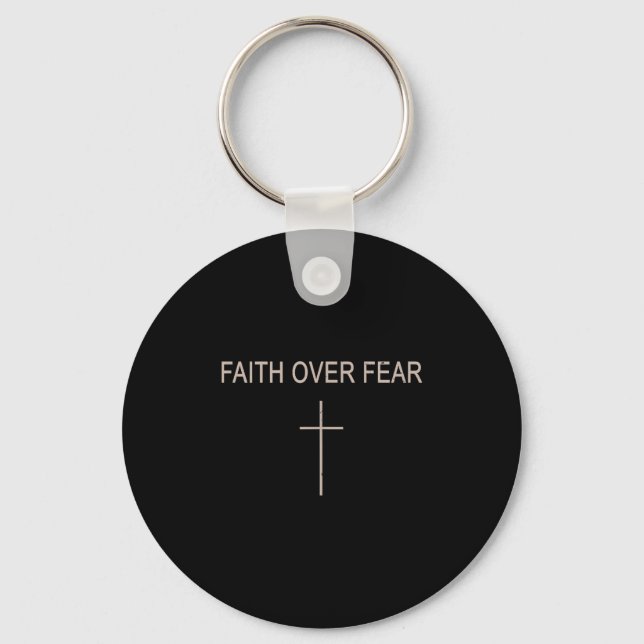 Faith Over Fear Subtle Christian Minimalist Religi Keychain (Front)