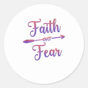 Faith over Fear Tank Top Classic Round Sticker