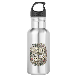 Faith Over Fear Vintage Floral Butterfly 532 Ml Water Bottle