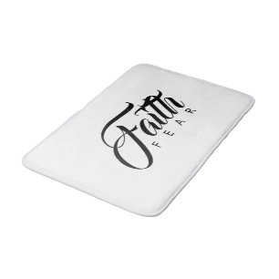 Faith Over Fear White Bath Mat