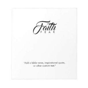 Faith Over Fear White Notepad