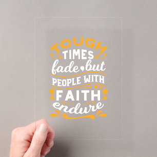Faith Over Struggles – Motivational Religious Art Acrylic Invitations