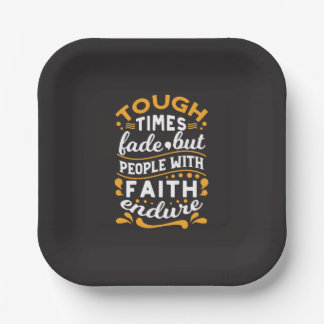 Faith Over Struggles – Motivational Religious Art Paper Plate