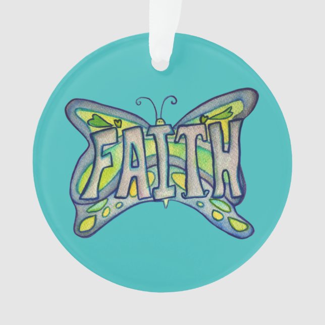 Faith Papillon Word Art Cadeau de vacances (devant)