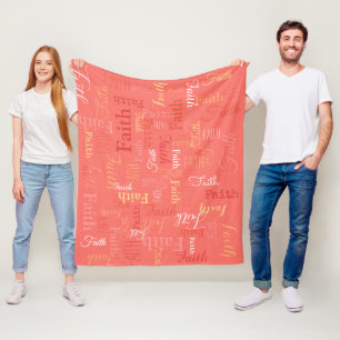 Faith personalized short name living coral blanket