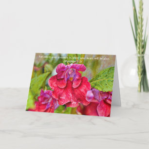 Faith Pink Flower Bible Verse Friendship Card