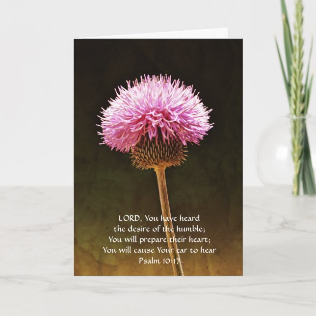 Faith Pink Flower Thinking of You Card (Front)