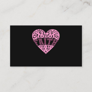 Faith Pink Heart Breast Cancer Awareness Business Card